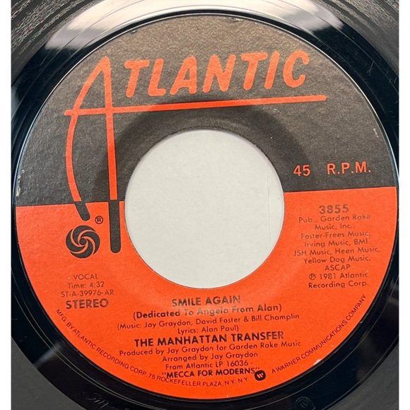 The Manhattan Transfer 45 Lot Body and Soul / Smile Again / Twilight Zone - Picture 6 of 9